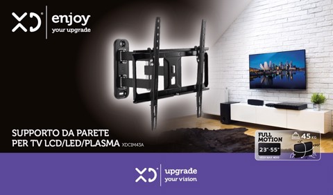XD Enjoy XDCIM43A Supporto TV a parete 139,7 cm (55") Nero