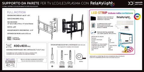 XD Enjoy XDCIM43ALED Supporto TV a parete 139,7 cm (55") Nero