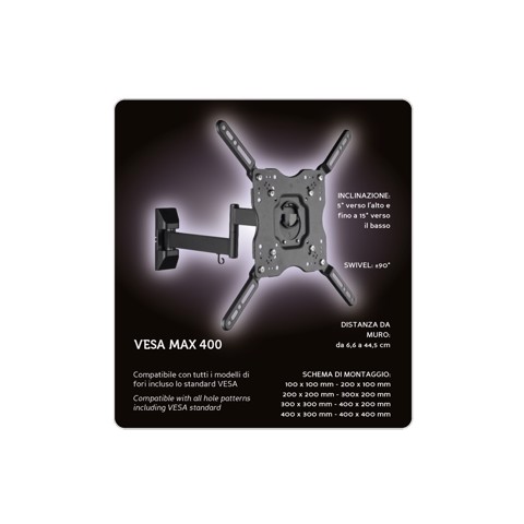 XD Enjoy XDCIM4433X Supporto TV a parete 139,7 cm (55") Nero