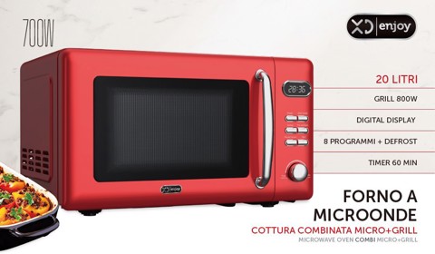 XD Enjoy XDDWUX20RD forno a microonde Rosso Microonde con grill Superficie piana 20 L 700 W