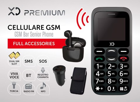 XD Enjoy XDEZB99BK cellulare 4,5 cm (1.77") Nero Telefono per anziani