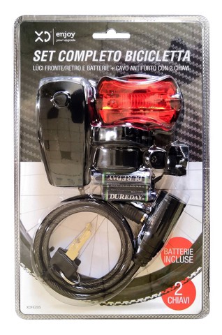 XD Enjoy XDFE205 Set completo per bicicletta (Illuminazione posteriore + Illuminazione anteriore)