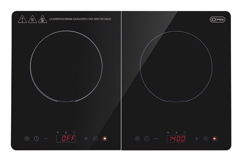 XD Enjoy XDFS150BK piano cottura Nero Superficie piana 58 cm Piano cottura a induzione 2 Fornello(i)