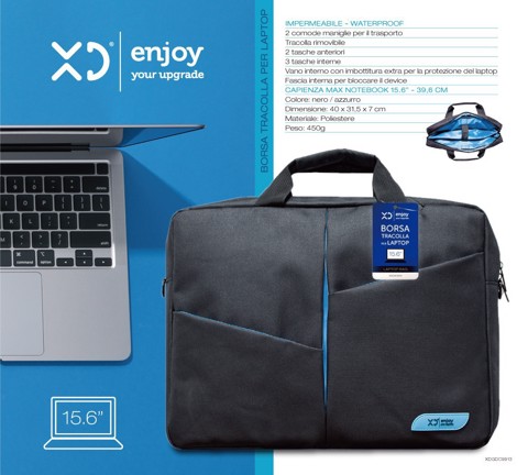XD Enjoy XDGDC9913 borsa per laptop 39,6 cm (15.6") Valigetta ventiquattrore Nero, Blu