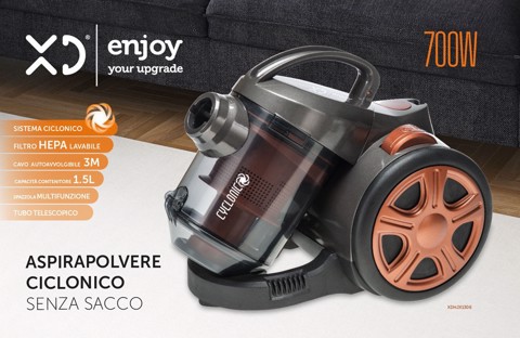 XD Enjoy XDHJX1306 aspirapolvere a traino 1,5 L A cilindro Secco 700 W Senza sacchetto