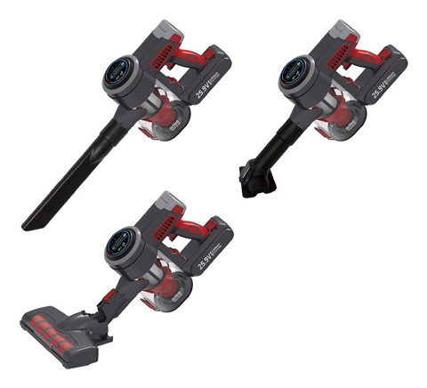 XD Premium XDHJX3090 scopa elettrica Batteria Secco HEPA Senza sacchetto 0,6 L Nero, Grigio, Rosa 2,2 Ah