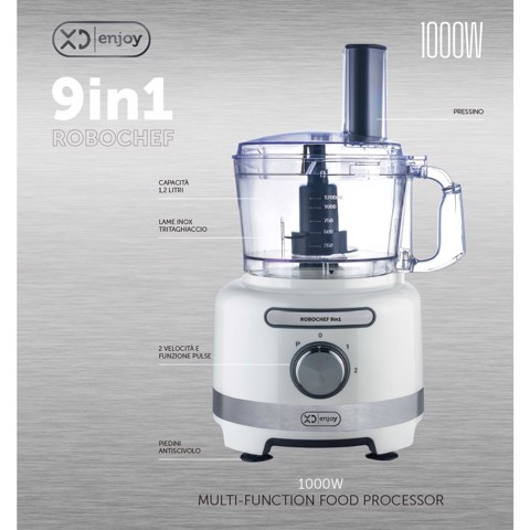 XD Enjoy XDHKFP120 robot da cucina 1000 W 1,2 L Trasparente, Bianco