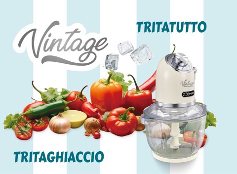 XD Vintage XDLP2030 tritaverdure elettrico 2 L 300 W Crema, Argento