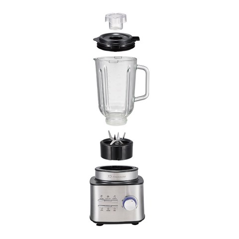XD Premium XDLP8110 frullatore 1,5 L Frullatore da tavolo 1500 W Nero, Acciaio inox, Trasparente