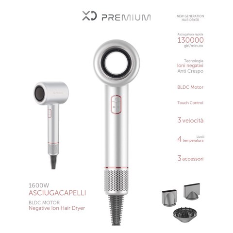 XD Enjoy XDMIS6800 asciuga capelli 1600 W Bianco, Rose Gold