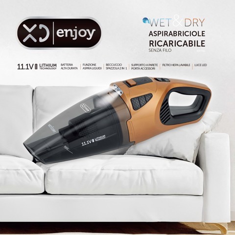 XD Enjoy XDNY111 aspirapolvere senza filo Rame, Grigio Senza sacchetto