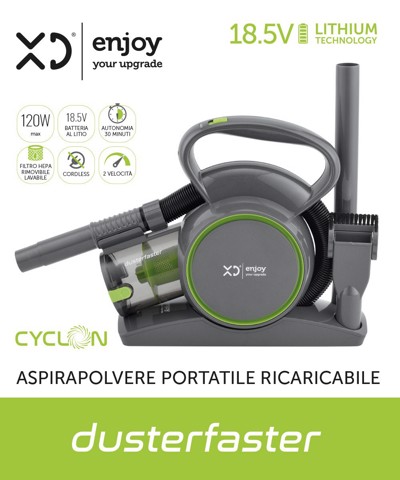 XD Enjoy XDNY273 aspirapolvere senza filo Verde, Grigio Senza sacchetto