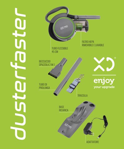 XD Enjoy XDNY273 aspirapolvere senza filo Verde, Grigio Senza sacchetto