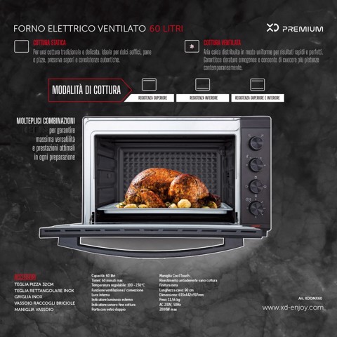 XD Enjoy XDOMX60 forno 60 L 2000 W Nero