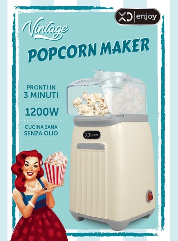 XD Vintage XDPCM88CR macchina per popcorn Rosso 3 min 1200 W