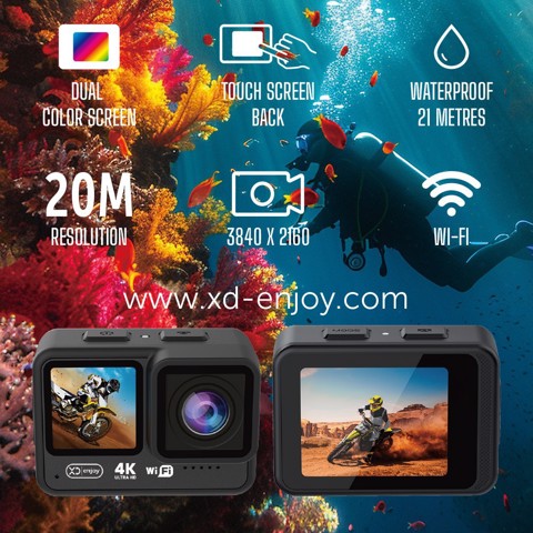XD Enjoy XDSPRAC11B fotocamera per sport d'azione 20 MP 4K Ultra HD Wi-Fi 114 g