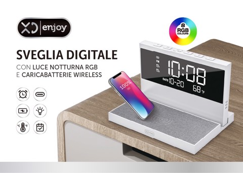 XD Enjoy XDSST2188WHT sveglia Sveglia digitale Bianco