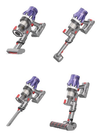 XD Premium XDSWE77P scopa elettrica Batteria Secco HEPA Senza sacchetto 450 W Grigio, Viola 2,2 Ah