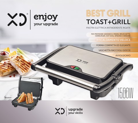 XD Enjoy XDUS2120 tostiera 1500 W Nero, Argento