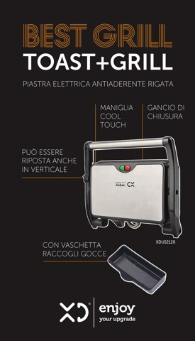 XD Enjoy XDUS2120 tostiera 1500 W Nero, Argento