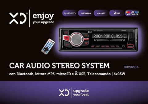 XD Enjoy XDVH2216 Ricevitore multimediale per auto Nero 100 W Bluetooth