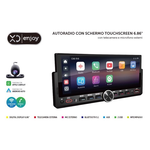 XD Enjoy XDVH9990 Ricevitore multimediale per auto Nero Bluetooth