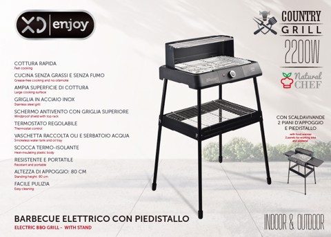 XD Enjoy XDWL1033 Grill Da tavolo Elettrico Grigio scuro 2200 W