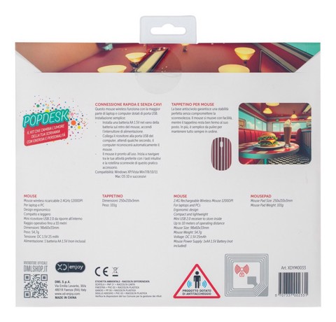 XD Enjoy XDYM0033 mouse Universale Ambidestro USB tipo A 1200 DPI