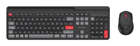 XD Enjoy XDYM2530 tastiera Mouse incluso USB + Bluetooth QWERTY Italiano Nero, Grigio, Rosso