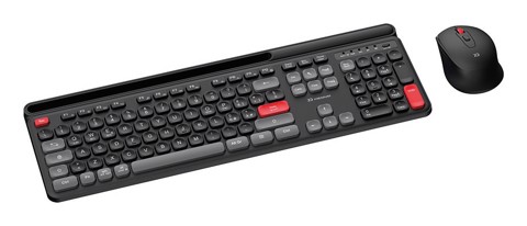 XD Enjoy XDYM2530 tastiera Mouse incluso USB + Bluetooth QWERTY Italiano Nero, Grigio, Rosso
