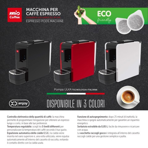 XD Enjoy XDZS822BLK macchina per caffè Automatica Macchina per caffè a cialde 0,85 L