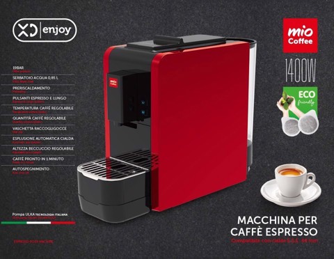 XD Enjoy XDZS822RED Macchina caffè per cialde ESE 0,85 L Rossa