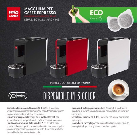XD Enjoy XDZS822WHT Macchina caffè per cialde ESE 0,85 L Bianca