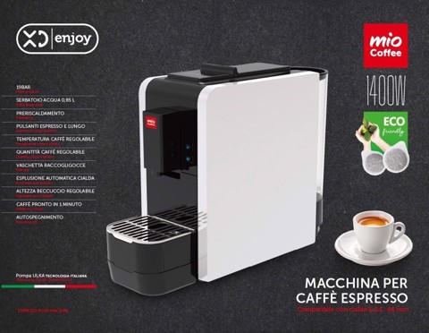 XD Enjoy XDZS822WHT macchina per caffè Automatica Macchina per caffè a cialde 0,85 L