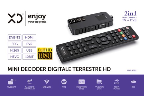 XD Enjoy Mini Decoder Digitale Terrestre HD