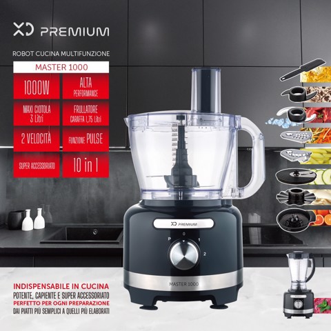 XD Premium Robot Cucina Multifunzione 3L 1000W