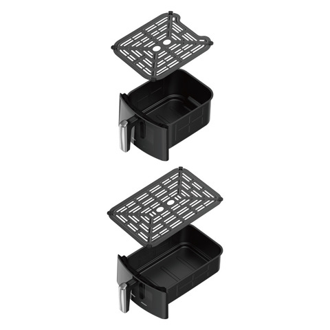 XD Premium XDBOW1100WD friggitrice Doppia 11 L Indipendente 2500 W Friggitrice ad aria calda Nero, Argento