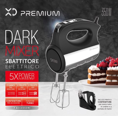 XD Premium XDHR333 sbattitore Sbattitore manuale 350 W Nero, Acciaio inox