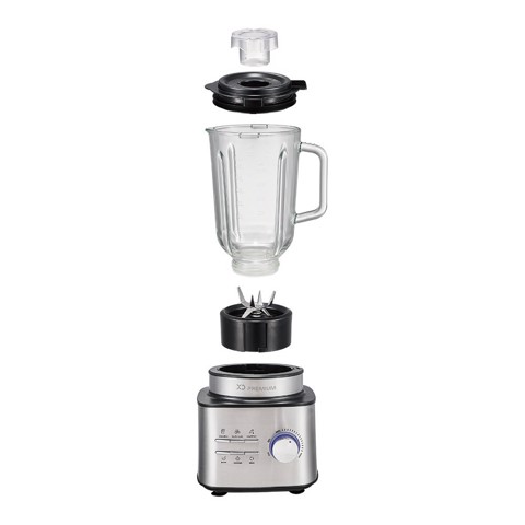 XD Premium XDLP8110 frullatore 1,5 L Frullatore da tavolo 1500 W Nero, Acciaio inox, Trasparente