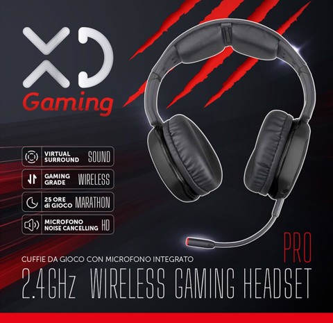 XD Enjoy XDART2411 cuffia e auricolare Cuffie Con cavo e senza cavo A Padiglione Giocare Nero, Rosso