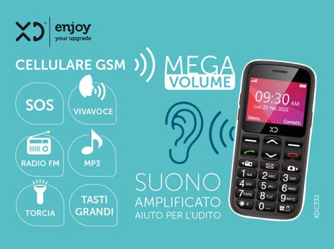 XD Enjoy XDC332 cellulare 5,87 cm (2.31") Nero Telefono per anziani