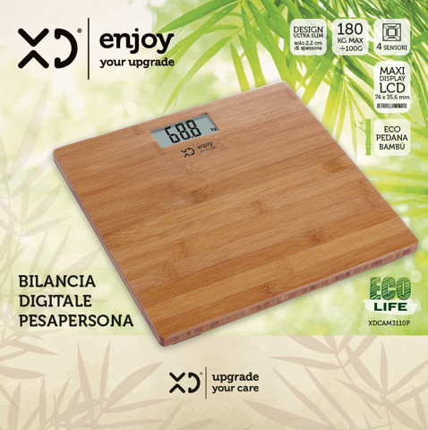 XD Enjoy XDCAM3110P bilance pesapersone Quadrato Bamboo Bilancia pesapersone elettronica