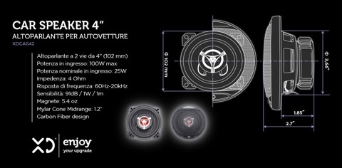 XD Enjoy XDCAS42 altoparlante auto Rotondo 2-vie 100 W 1 pz