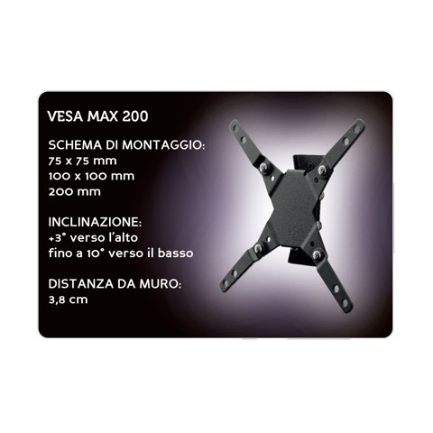 XD Enjoy XDCIM20T Supporto TV a parete 94 cm (37") Nero