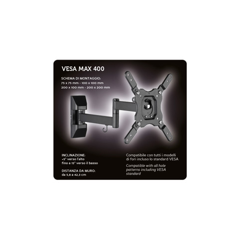 XD Enjoy XDCIM21A Supporto TV a parete 101,6 cm (40") Nero