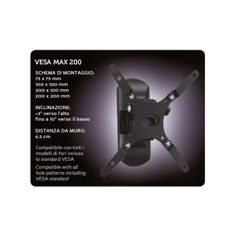 XD Enjoy XDCIM2343T Supporto TV a parete 101,6 cm (40") Nero