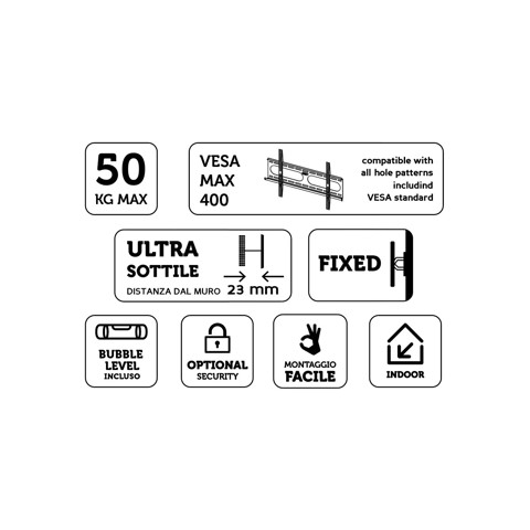 XD Enjoy XDCIM3720 Supporto TV a parete 139,7 cm (55") Nero