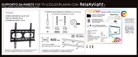 XD Enjoy XDCIM3720LED Supporto TV a parete 139,7 cm (55") Nero