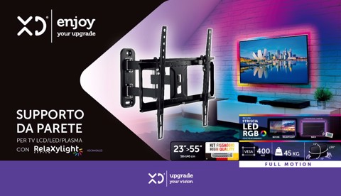 XD Enjoy XDCIM43ALED Supporto TV a parete 139,7 cm (55") Nero