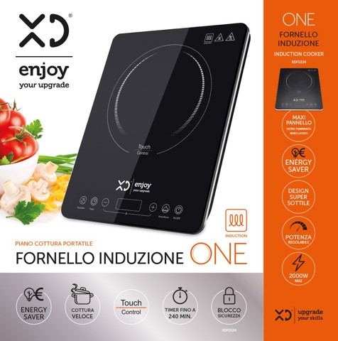 XD Enjoy XDFS324 piano cottura Nero Superficie piana 37 cm Piano cottura a induzione 1 Fornello(i)